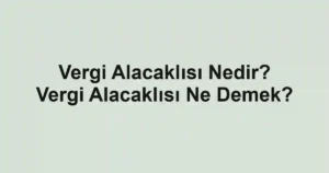 Vergi Alacaklısı Nedir? Vergi Alacaklısı Ne Demek?