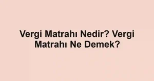 Vergi Matrahı Nedir? Vergi Matrahı Ne Demek?