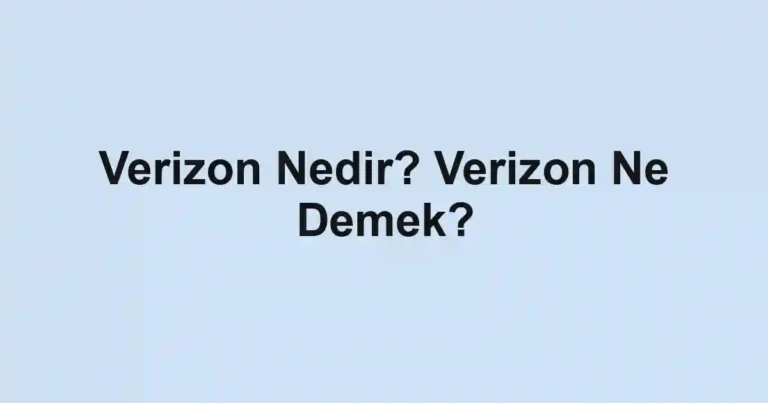 Verizon Nedir? Verizon Ne Demek?