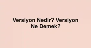 Versiyon Nedir? Versiyon Ne Demek?