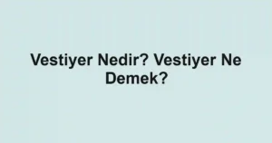 Vestiyer Nedir? Vestiyer Ne Demek?