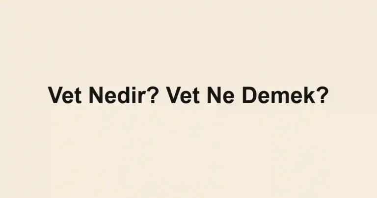Vet Nedir? Vet Ne Demek?