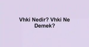 Vhki Nedir? Vhki Ne Demek?