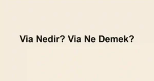Via Nedir? Via Ne Demek?