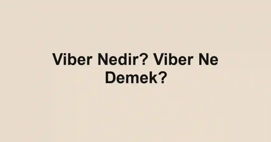 Viber Nedir? Viber Ne Demek?