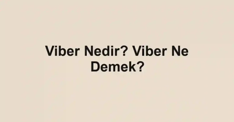 Viber Nedir? Viber Ne Demek?