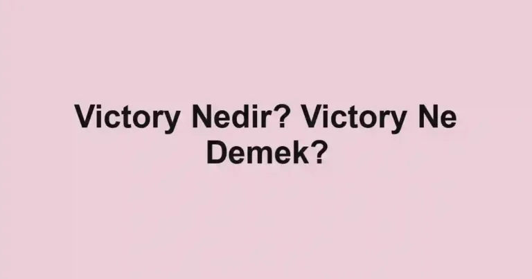 Victory Nedir? Victory Ne Demek?