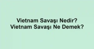 Vietnam Savaşı Nedir? Vietnam Savaşı Ne Demek?