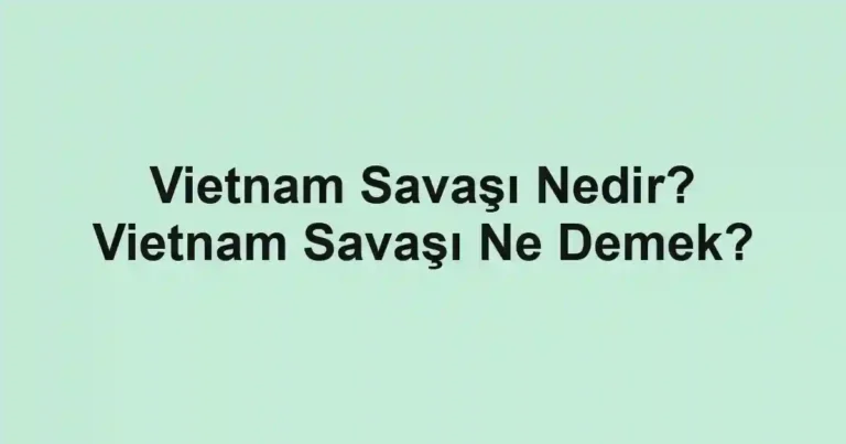 Vietnam Savaşı Nedir? Vietnam Savaşı Ne Demek?