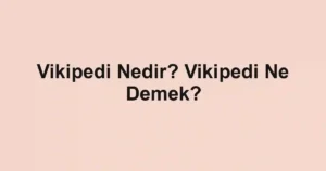Vikipedi Nedir? Vikipedi Ne Demek?