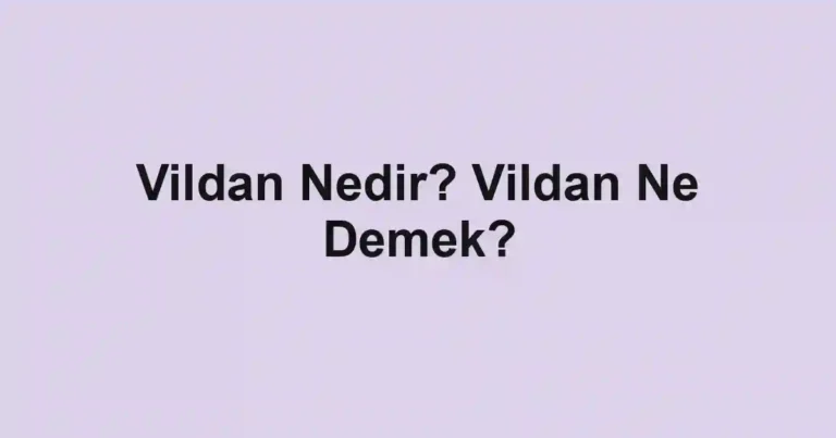 Vildan Nedir? Vildan Ne Demek?
