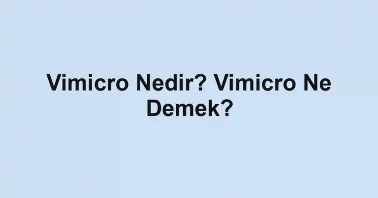 Vimicro Nedir? Vimicro Ne Demek?