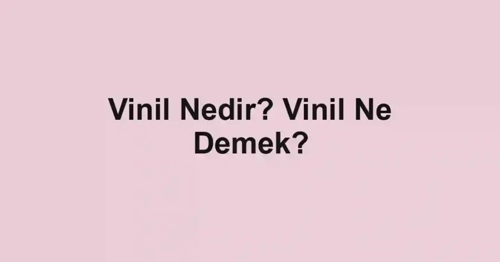 Vinil Nedir? Vinil Ne Demek?