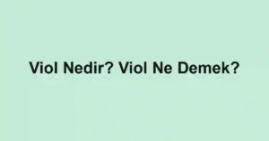 Viol Nedir? Viol Ne Demek?