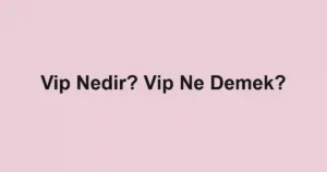 Vip Nedir? Vip Ne Demek?