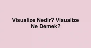 Visualize Nedir? Visualize Ne Demek?