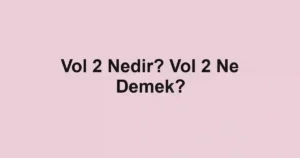 Vol 2 Nedir? Vol 2 Ne Demek?