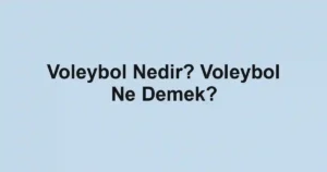Voleybol Nedir? Voleybol Ne Demek?
