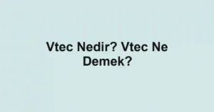 Vtec Nedir? Vtec Ne Demek?