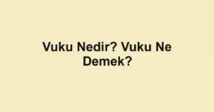 Vuku Nedir? Vuku Ne Demek?