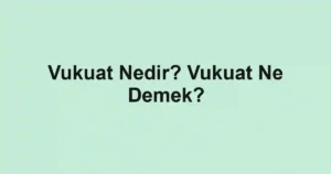 Vukuat Nedir? Vukuat Ne Demek?