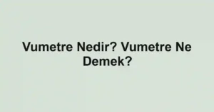 Vumetre Nedir? Vumetre Ne Demek?