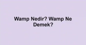 Wamp Nedir? Wamp Ne Demek?
