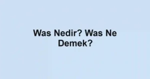 Was Nedir? Was Ne Demek?