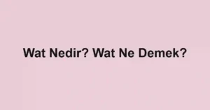 Wat Nedir? Wat Ne Demek?
