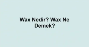 Wax Nedir? Wax Ne Demek?