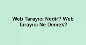 Web Tarayıcı Nedir? Web Tarayıcı Ne Demek?