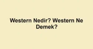 Western Nedir? Western Ne Demek?