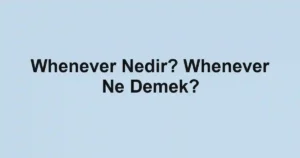 Whenever Nedir? Whenever Ne Demek?