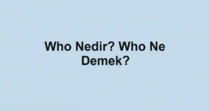 Who Nedir? Who Ne Demek?