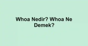 Whoa Nedir? Whoa Ne Demek?