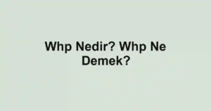 Whp Nedir? Whp Ne Demek?