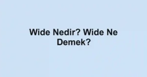 Wide Nedir? Wide Ne Demek?