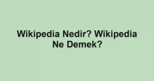 Wikipedia Nedir? Wikipedia Ne Demek?