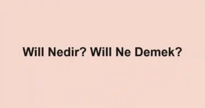 Will Nedir? Will Ne Demek?