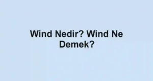 Wind Nedir? Wind Ne Demek?