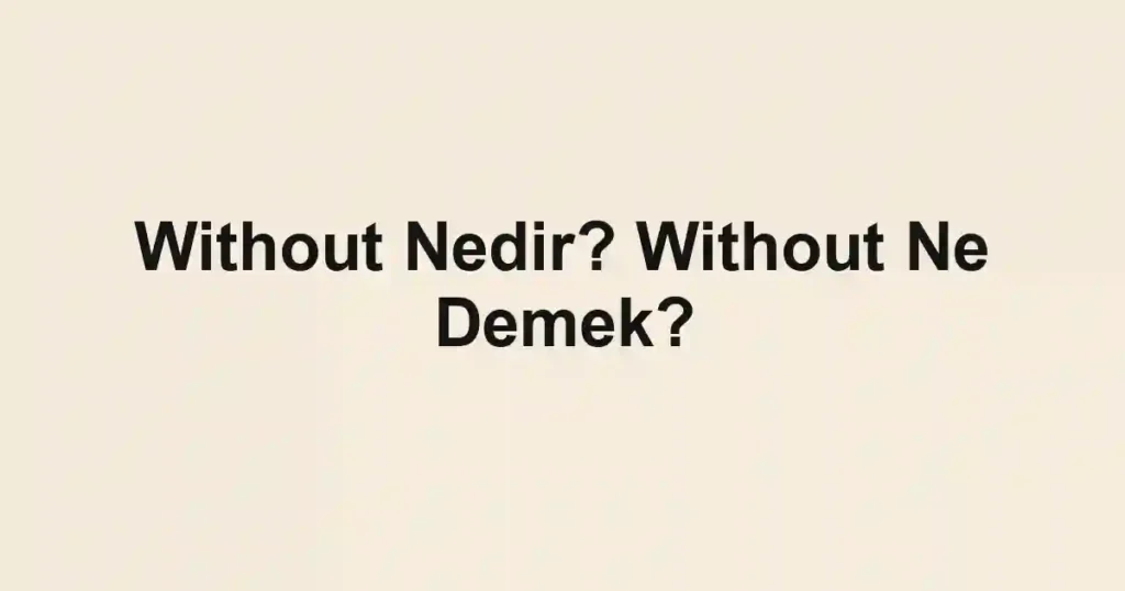 Without Nedir? Without Ne Demek?