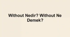 Without Nedir? Without Ne Demek?