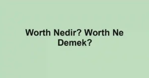 Worth Nedir? Worth Ne Demek?