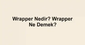 Wrapper Nedir? Wrapper Ne Demek?