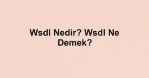 Wsdl Nedir? Wsdl Ne Demek?