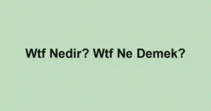 Wtf Nedir? Wtf Ne Demek?