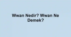 Wwan Nedir? Wwan Ne Demek?