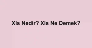 Xls Nedir? Xls Ne Demek?