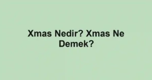 Xmas Nedir? Xmas Ne Demek?