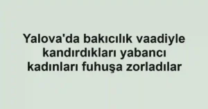 Yalova'da bakıcılık vaadiyle kandırdıkları yabancı kadınları fuhuşa zorladılar